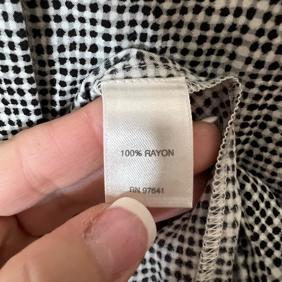 J. Jill Black and White Polkadot Button Down Long Sleeve Top Size Small - Picture 5 of 5
